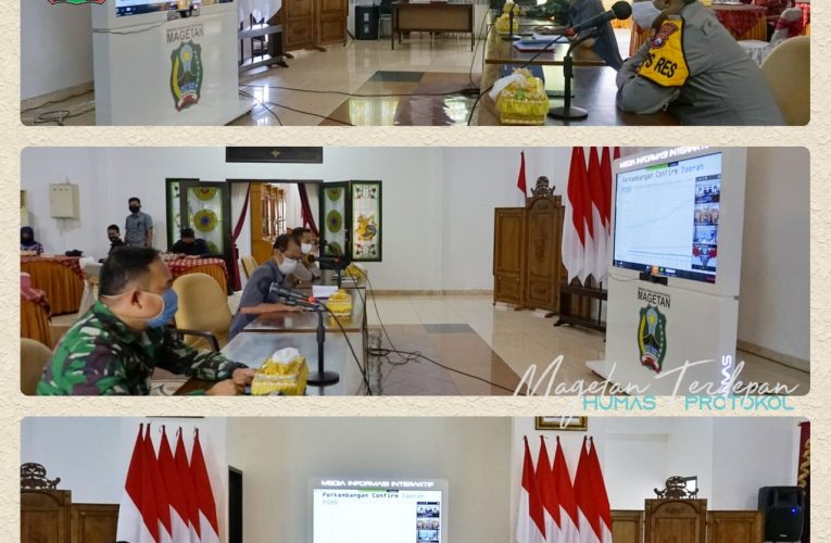 Rapat Koordinasi Gubernur Jawa Timur dengan Kepala BNPB terkait Progress Penanganan Covid-19 dan Pelaksanaan PSBB di Provinsi Jawa Timur