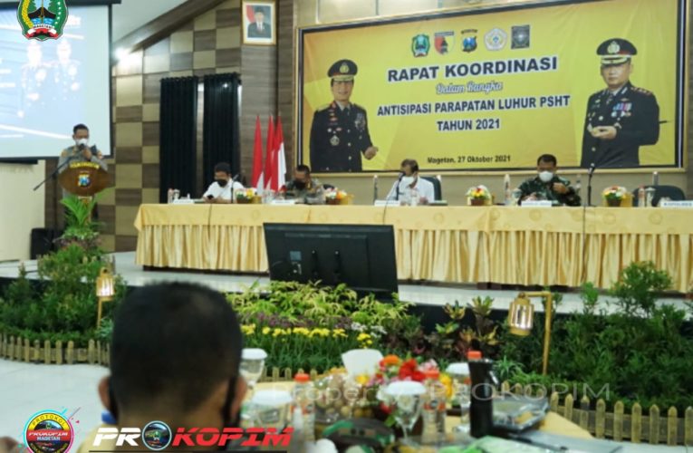 Rakor Antisipasi Kegiatan Parapatan Luhur PSHT Tahun 2021 di Padepokan PSHT Cabang Magetan