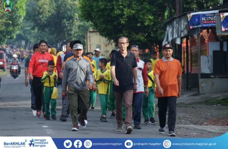 Bupati Magetan Berangkatkan Jalan Sehat KB-RA dan MI Terpadu Nurul Amal