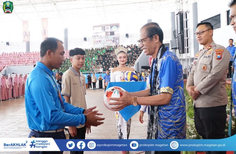 Turnamen Futsal Kanesma Bupati Cup I dan Bola Voli Kanesma Kapolres Cup IV HUT Ke-34 SMKN 1 Magetan Resmi Dibuka