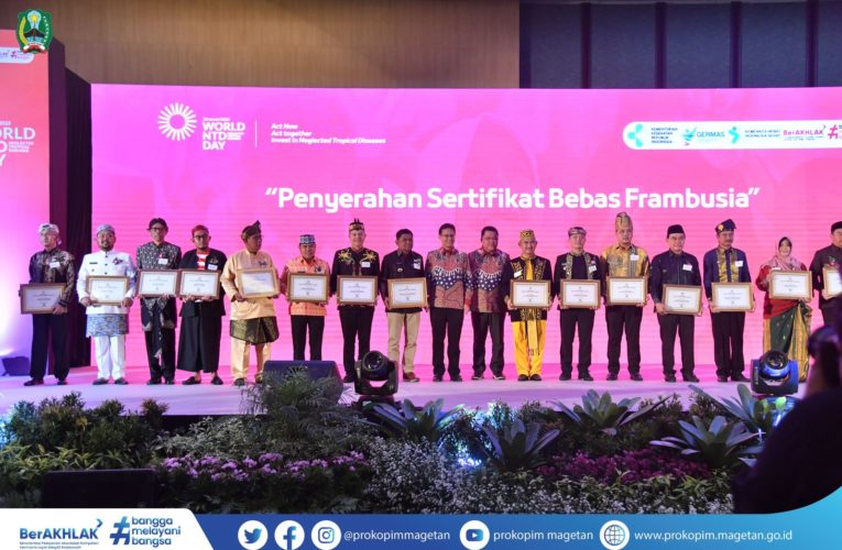 Magetan Raih Penghargaan sebagai Kabupaten dengan Predikat Bebas Frambusia