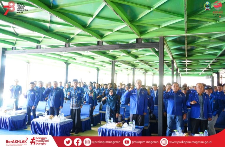 JADIKAN MAGETAN KOLAM BESAR UNTUK ANAK CUCU KITA, AJAK BUPATI SUPRAWOTO SAAT HADIRI PELANTIKAN DPAC PARTAI DEMOKRAT KABUPATEN MAGETAN
