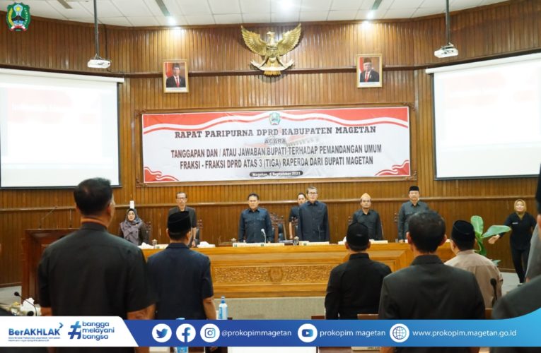 Rapat Paripurna DPRD, Agenda Tanggapan dan atau Jawaban Bupati Atas Tiga Raperda