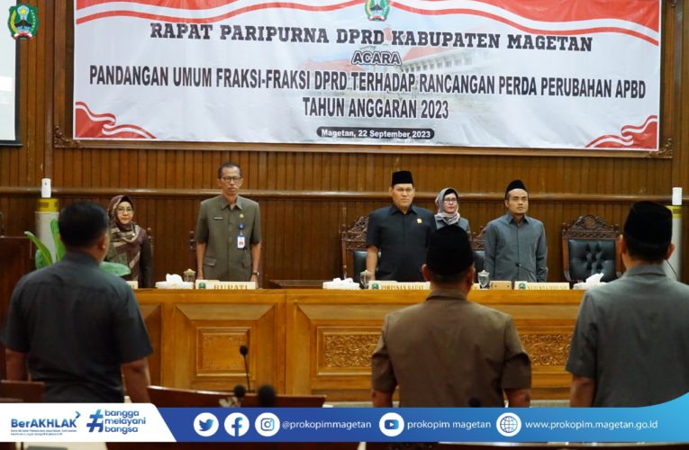 Rapat Paripurna Pandangan Umum Fraksi DPRD terhadap Raperda P-APBD TA 2023