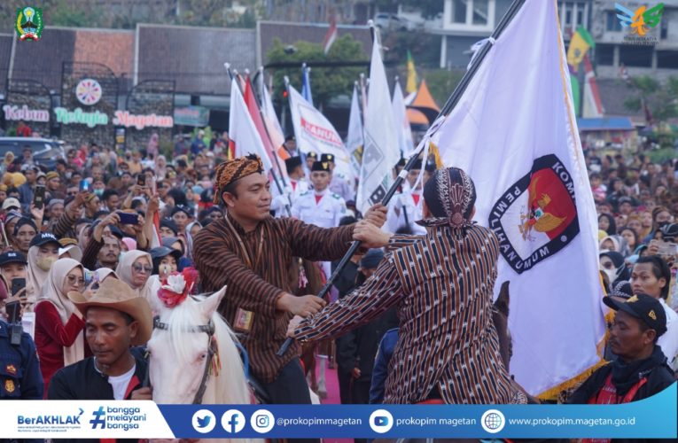 Kirab Pemilu 2024 Jalur VI Tiba di Magetan