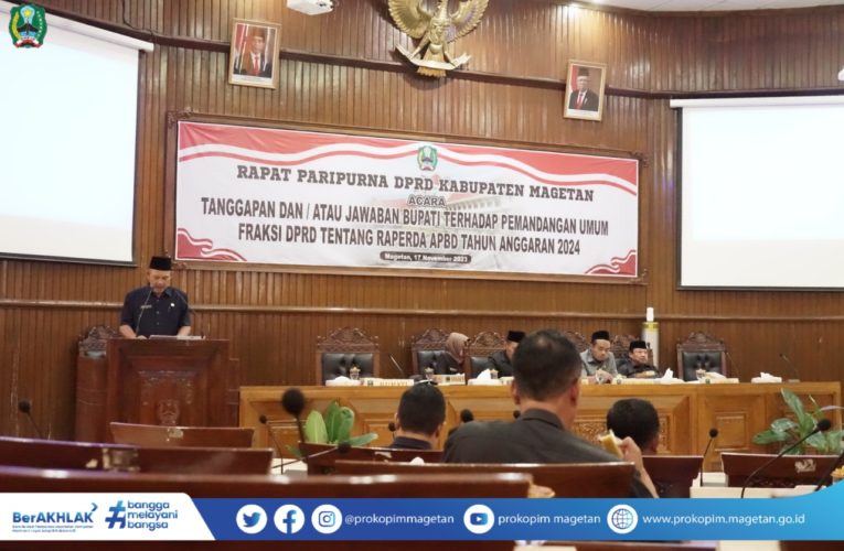 Tanggapan Dan/Atau Jawaban Bupati Terhadap Pemandangan Umum Fraksi DPRD tentang Raperda APBD T.A. 2024