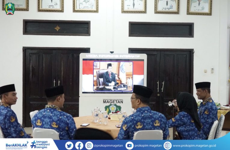 Pj. SEKDA KABUPATEN MAGETAN HADIRI PERINGATAN HUT KE- 52 KORPRI NASIONAL SECARA VIRTUAL