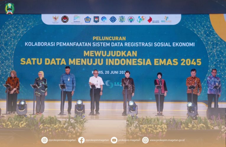 Pj Bupati Magetan Hadiri Peluncuran Kolaborasi Pemanfaatan Sistem Data Registrasi Sosial Ekonomi Bappenas RI