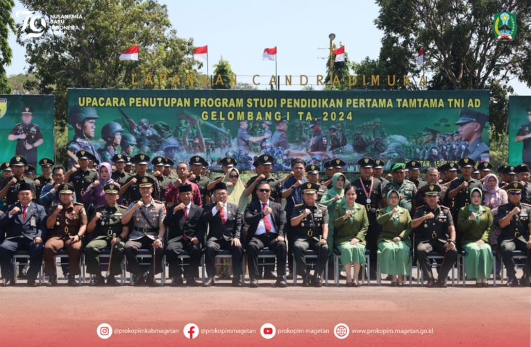 Pj Bupati Magetan Nizhamul Hadiri Upacara Penutupan Dikmata TNI AD