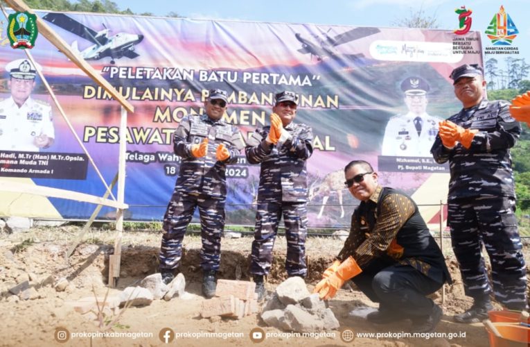 Peletakan Batu Pertama Pembangunan Monumen Pesawat Nomad TNI-AL oleh Panglima Koarmada I di Telaga Wahyu