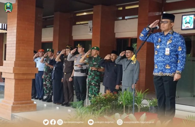 Pj Bupati Magetan Pimpinan Upacara Peringatan Hardiknas, Harkitnas dan Hari Bumi