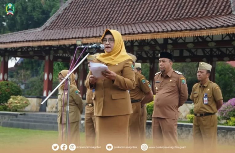 Bupati Nanik Pimpin Apel Besar Lingkup Pemkab Magetan