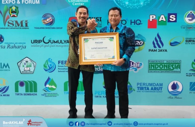 Bupati Magetan Raih Penghargaan dari PERPAMSI atas Komitmen dalam Pengembangan Pelayanan Air Minum