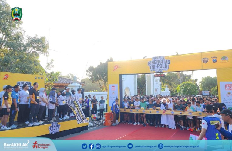 Semangat Kebersamaan Menggema di Alun-Alun Magetan dalam Fun Run Sinergitas TNI-POLRI