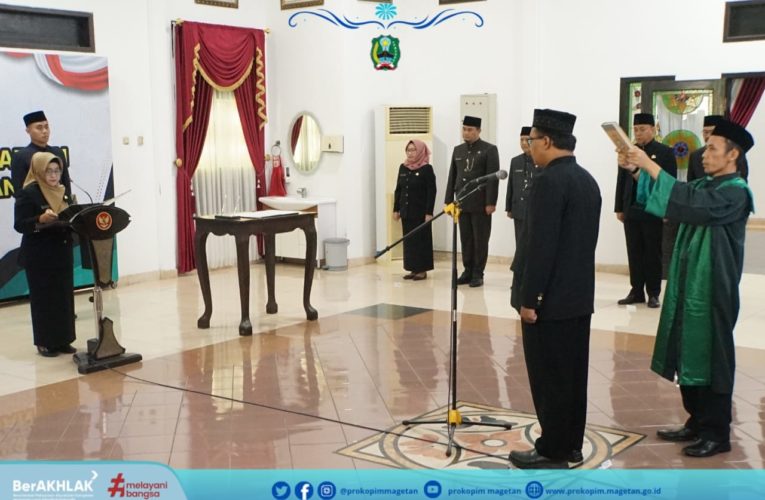 Pelantikan Pj Sekdakab Magetan, Muhtar Wahid Resmi Dilantik Oleh Bupati Magetan