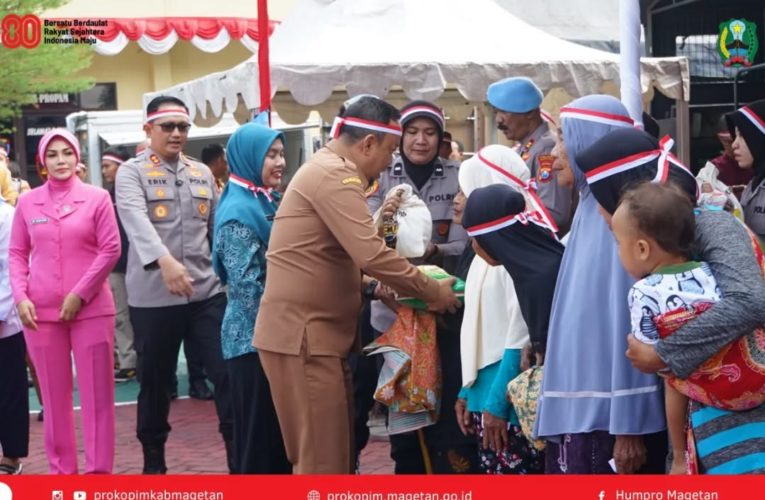 Polres Magetan Bersama Bulog Gelar Gerakan Pangan Murah Serentak