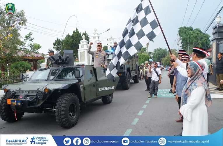 Polres Magetan Gelar Patroli Skala Besar Bersama TNI, Diberangkatkan Bupati dan Wakil Bupati