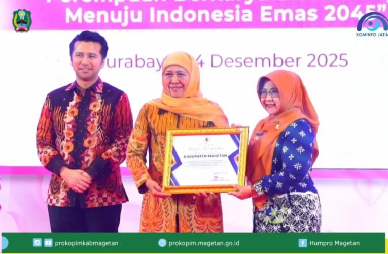 Bupati Magetan Terima Penghargaan dari Gubernur Jawa Timur atas Komitmen Perlindungan Perempuan dan Anak