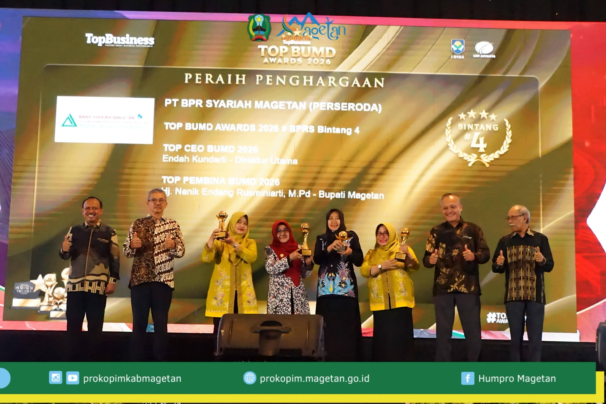 KABUPATEN MAGETAN KEMBALI MERAIH PENGHARGAAN TOP BUMD AWARDS 2026