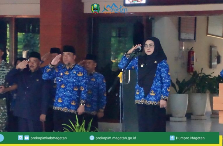 Bupati Magetan Pimpinan Upacara Peringatan Hardiknas, Harkitnas dan Hari Bumi Tahun 2026