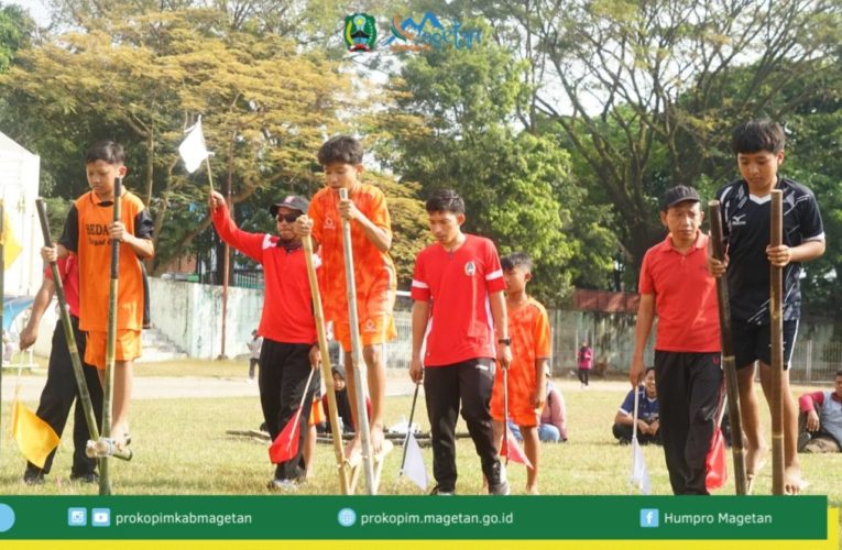 Buka Lomba Egrang 2026, Kang Suyat Ajak Pelajar Magetan Maknai Filosofi Egrang dan Potensi Bambu