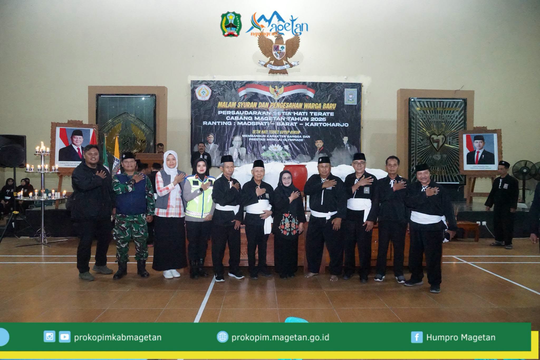 Bupati Nanik Hadiri Pengesahan Warga Baru PSHT Cabang Magetan tahun 2026.