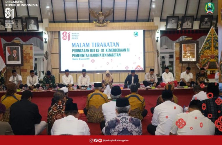 Malam Tirakatan HUT ke-81 RI di Magetan, Bupati Hj. Nanik Sumantri Ajak Renungkan Arti Kemerdekaan dan Beri Bantuan Anak Yatim
