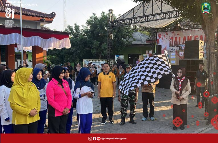 Bupati Magetan Bunda Nanik Berangkatkan Jalan Santai HUT Kemerdekaan RI ke-81 Kecamatan Sukomoro