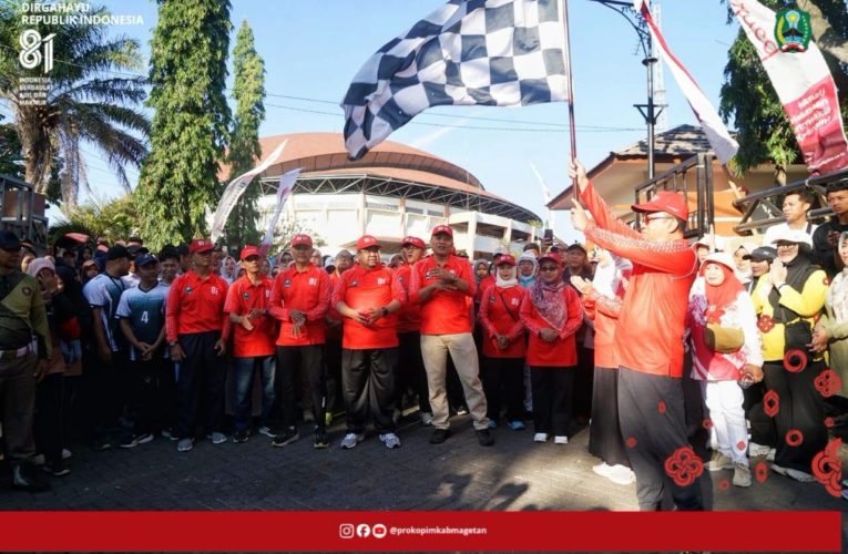 Semarak Jalan Sehat Kemerdekaan, Pemkab Magetan dan Bank Jatim Tebar Hadiah